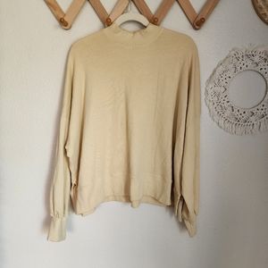 House Of Harlow 1960 Pale Yellow Cowl-Neck Oversized Sweater Size L NWOT